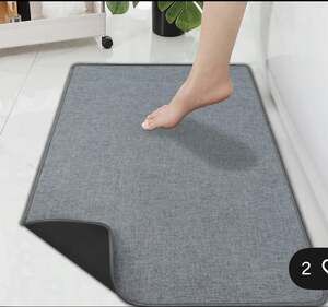 16"x26" Ultra Thin Bathroom Rugs,Low Profile Bath Rug,Rubber mat,Fit Under Door,